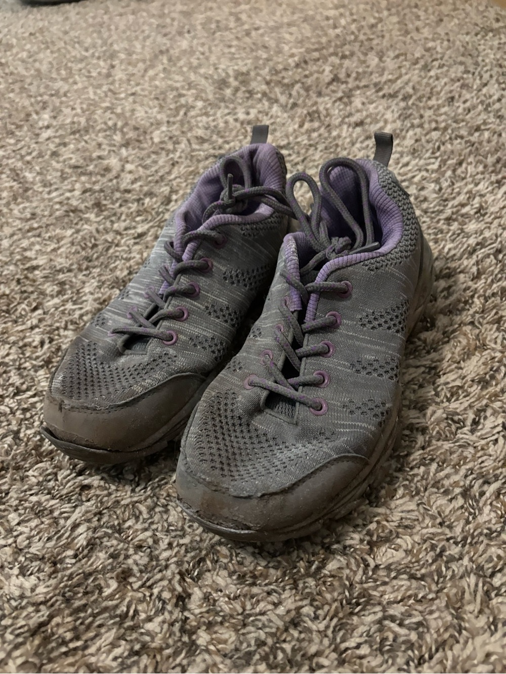 Jabasic Gray and Purple Hiking and Walking Shoes